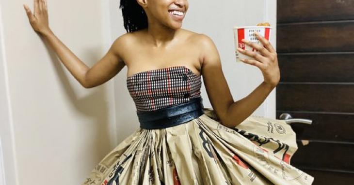 'FRESH DRIP': KFC SAVOURS ITS RECYCLED PACKAGING SKIRT MADE BY FASHION DESIGNER